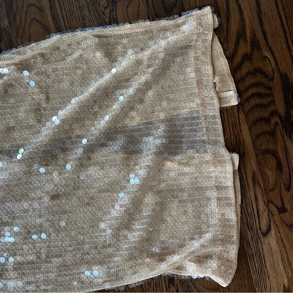 J. Crew Collection Sequin short-sleeve slip dress in Gold Cream size 4 - Picture 3 of 16